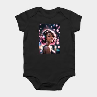 Sweet Sexy Anime Music Girl of Color Baby Bodysuit